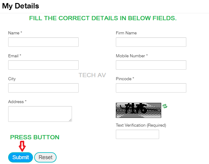 Jio Mart registration form